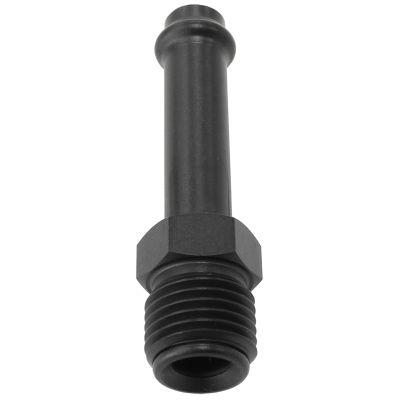 AeroFlow = Straight Holley / Stromberg Inlet Fitting - Black 1/2" -20 Thread to 5/16" Barb