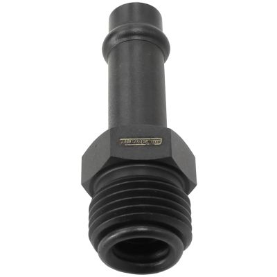 AeroFlow = Straight Holley / Stromberg Inlet Fitting - Black 5/8" -20 Thread to 3/8" Barb