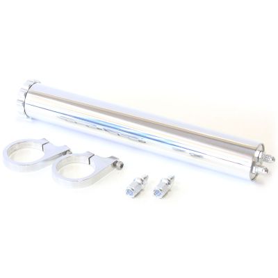 AeroFlow=Billet Aluminium Radiator Over Flow Tank-Polished Includes 5/16"