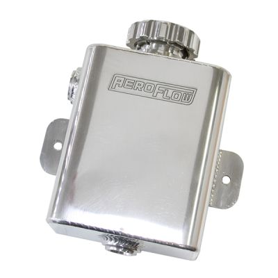 AeroFlow=Fabricated Square Radiator Expansion Tank-Polished 1.18 litre capacity 16 psi cap