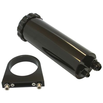 AeroFlow=Billet Power Steering Reservoir - Black 440 ml capacity 2-7/8" O.D. 8-3/4" H