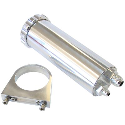 AeroFlow=Billet Power Steering Reservoir - Polished 440 ml capacity 2.-7/8" O.D. 8-3/4"