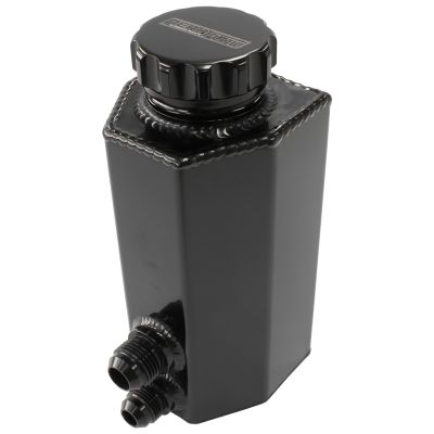 AeroFlow=Universal Fabricated Power Steering Tank - Black With -8AN & -10AN Ports