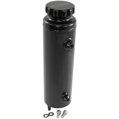 AeroFlow=Universal Large Fabricated Alloy Radiator Overflow Tank-Black Finish