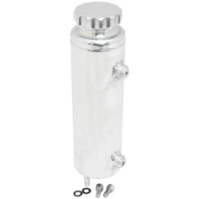 AeroFlow=Universal Large Fabricated Alloy Radiator Overflow Tank-Polished Finish