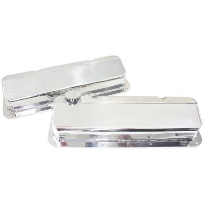 AeroFlow=Ford Cleveland Fabricated Billet Valve Covers Polished Finish Sold as a Pair