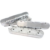 AeroFlow=GM LS 2 Piece Retro Finned Valve Cover Set Polished Finish Suit GM LS Series