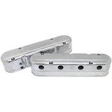 AeroFlow=GM LS 2 Piece Retro Smooth Valve Cover Set Polished Finish Suit GM LS Series