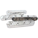 AeroFlow=GM LS 2 Piece Retro Smooth Valve Cover Set Polished Finish Suit GM LS Series