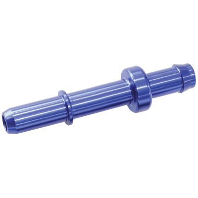 AeroFlow=Push-In to Barb EFI Fuel Fitting 8mm 5/16" Barb to male hard tube Blue