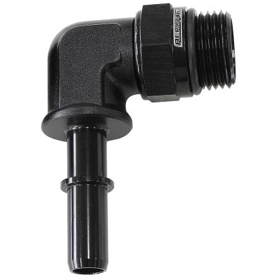 AeroFlow=Push-On EFI Fuel Fittings - Black 9.52mm (3/8) to -8 ORB