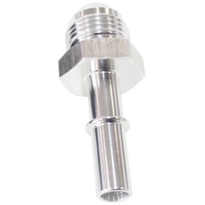 AeroFlow=Push-In EFI Fuel Fitting -6AN Push-on to 3/8" Male Hard Tube 
 Silver Finish