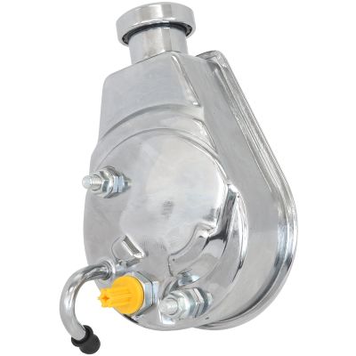 AeroFlow=Saginaw Power SteeringPump - Chrome Finish GM Saginaw Pump with No Pulley