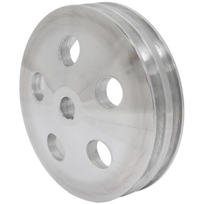 AeroFlow=Power Steering Pump Pulley with Double Groove - Chrome Finish Suits GM