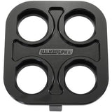 AeroFlow=Universal Modular 4-Port Square Billet Bulkhead Plate Black Finish