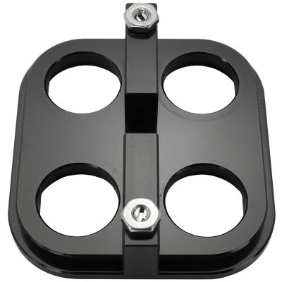 AeroFlow=Universal Modular 4-Port Square Billet Bulkhead Plate Black Finish