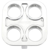 AeroFlow=Universal Modular 4-Port Square Billet Bulkhead Plate Polished Finish