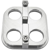 AeroFlow=Universal Modular 4-Port Square Billet Bulkhead Plate Polished Finish