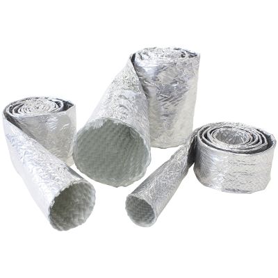 AeroFlow=Aluminised Silver HeatSleeve - 1/4" to 1/2" I.D. and 12ft (3.7m) Length