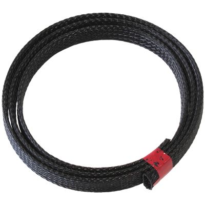 AeroFlow=Flex Braid Wrap 1/2" (12.70mm) I.D. 1 Meter Length Black Finish Tight Weave