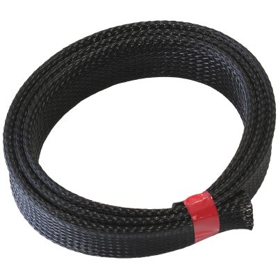 AeroFlow=Flex Braid Wrap 1" (25.40mm) I.D. 1 MeterLength Black Finish Tight Weave