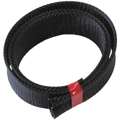 AeroFlow=Flex Braid Wrap 1-1/2" (38.10mm) I.D. 1 Meter Length Black Finish Tight Weave