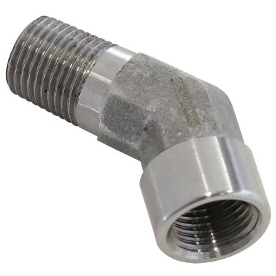 AeroFlow=45° Female 1/8" NPT to Male 1/8" NPT Elbow Stainless Steel