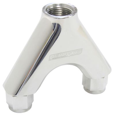 AEROFLOW = Billet Y-Block with Female Flare Polished Finish 2 x -8AN Female 1 x