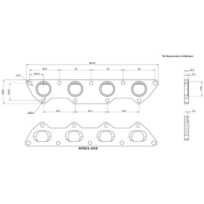 AeroFlow=Mitsubishi Evolution 4-9 4G63 Mild Steel Header Flange CNC Machined