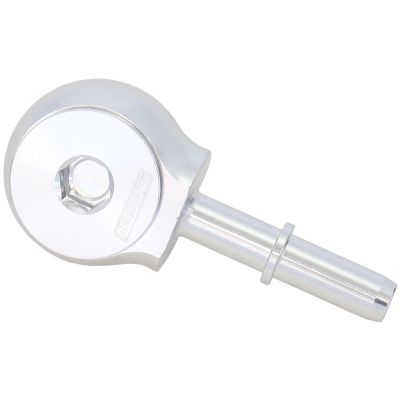 AeroFlow=90° Low Profile-10 ORB to EFI Push On 3/8" Barb Silver Finish