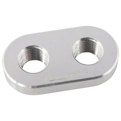 AeroFlow=Weld-In Alloy Plate with 2 x 1/8" NPT Female Ports