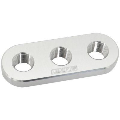 AeroFlow=Weld-In Alloy Plate with 3 x 1/8" NPT Female Ports