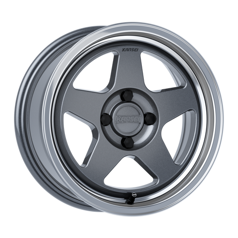 Kansei Wheels = KNP 15" - Gloss Gunmetal Machined Lip
