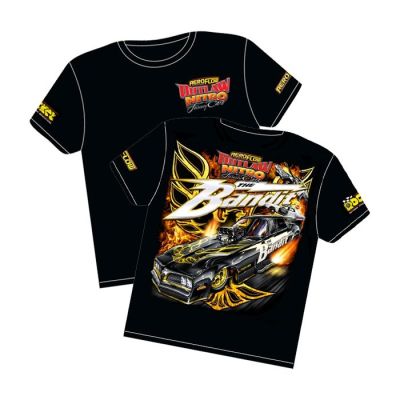 Aeroflow='The Bandit' Pontiac Trans-Am Outlaw Nitro Funny Car T-Shirt