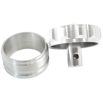 AeroFlow=Billet Aluminum Weld-On Filler Neck & Cap - Raw 2" I.D Weld-On