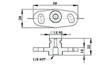 AEROFLOW =Fuel Rail Adapter (Blue) Suit Mitsubishi 16mm Seal & 37-40mm Centres