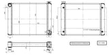 AERFOFLOW=Universal GM Aluminium Radiator Single Pass 25" x 19" x 3"