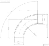 AeroFlow=1-3/8" (35mm) Steam Pipe Tube 90 Degree Bend 2.5D Radius 1/8"