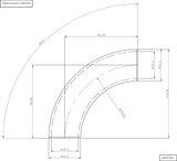 AeroFlow=1-3/8" (35mm) Steam Pipe Tube 90 Degree Bend 3.0D Radius 1/8"