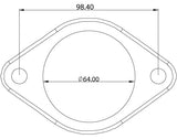 AeroFlow=2-Bolt Stainless Steel Flanges 2-1/2" (63.5mm) I.D x 3/8" (9.52mm) Thick