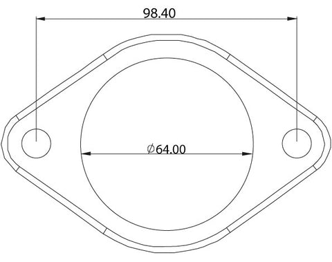 AeroFlow=2-Bolt Stainless Steel Flanges 2-1/2" (63.5mm) I.D x 3/8" (9.52mm) Thick