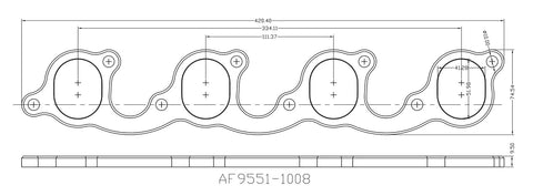 AeroFlow=Ford Cleveland 1-7/8" Oval Port Header Flange Stainless Steel