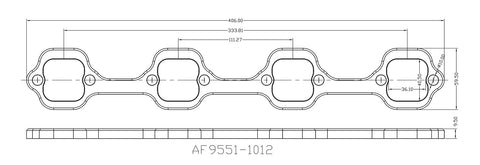 AeroFlow=SB Ford 1-3/4" Rectangle Port Header Flanges Suit Ford 289-351 Windsor