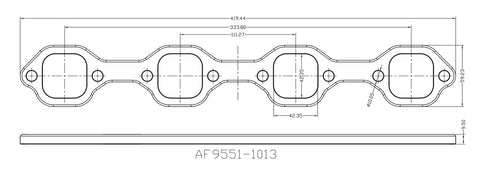 AeroFlow=SB Ford 1-3/4" Square Port Header Flanges Suit Ford 289-351 Windsor