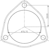 AeroFlow=3-Bolt Stainless Steel Flanges 3" (76.2mm) I.D x 3/8" (9.52mm) Thick