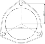 AeroFlow=3-Bolt Stainless Steel Flanges 3-1/2" (89mm) I.D x 3/8" (9.52mm) Thick