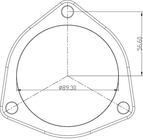 AeroFlow=3-Bolt Stainless Steel Flanges 3-1/2" (89mm) I.D x 3/8" (9.52mm) Thick