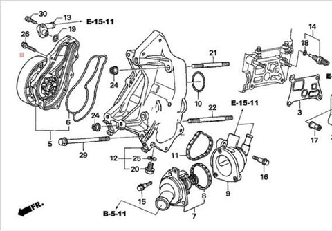 HONDA OEM WATER PUMP OUTLET - HONDA ACCORD 19200RBC013