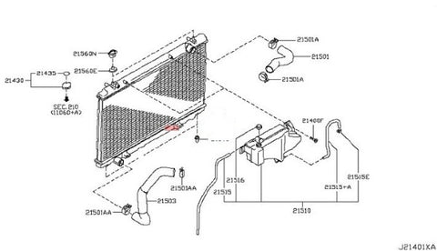 NISSAN OEM RADIATOR RESERVOIR TANK ASSEMBLY - 370GT V36