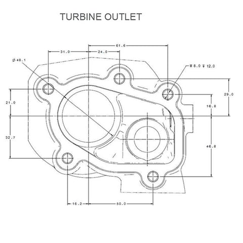 Garrett=Turbo GBC17-250 0.50a/r 36/49mm Comp 44/40mm Turbine T25 / 5 Bolt